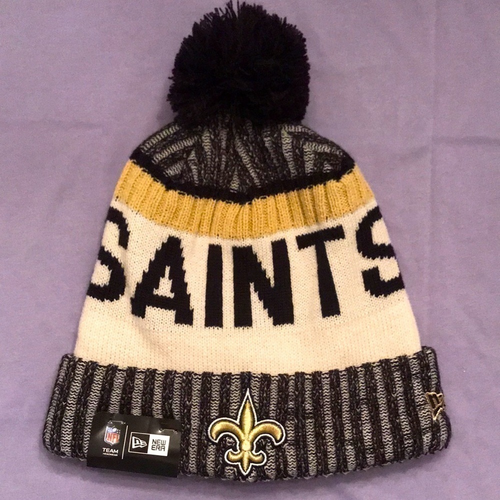 Brand New New ERA NFL New Orleans Saints Winter Cuffed Knit Pom Beanie Hat